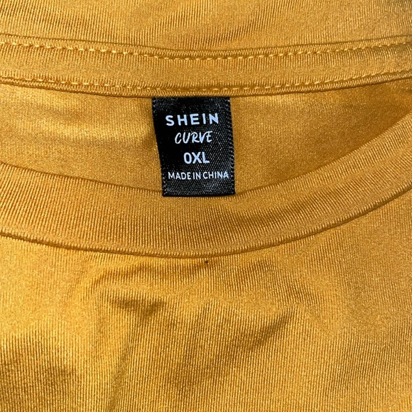 SHEIN Unity Plus “Be Real Not Perfect” Graphic Tee - Yellow - 0XL - Picture 6 of 7